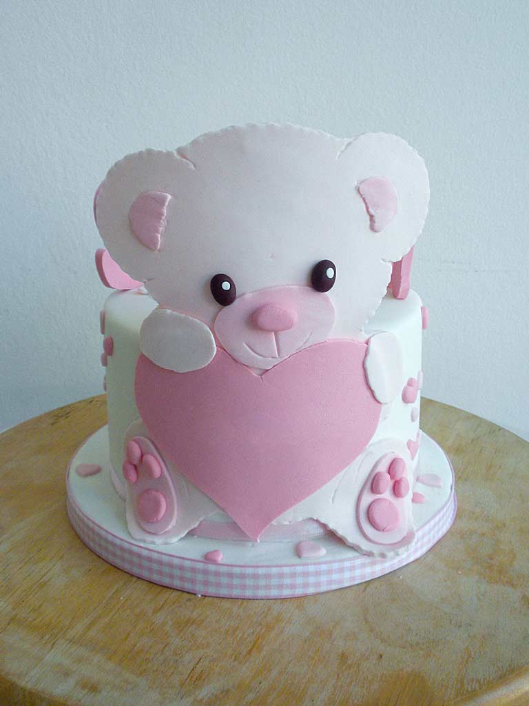 eventos bautizo tartas con fondant osito