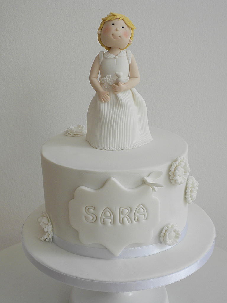 Tarta comunión fondant