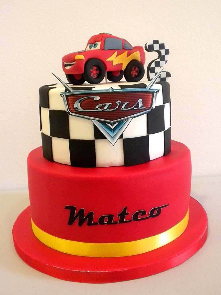 Tartas con fondant cars