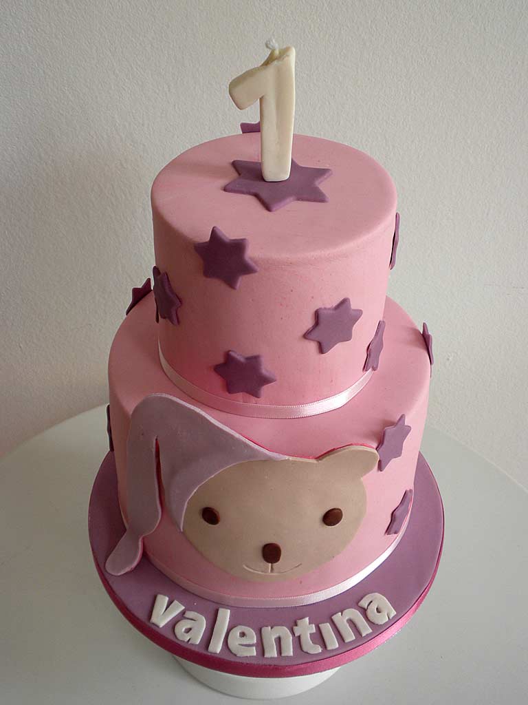 tartas con fondant osito