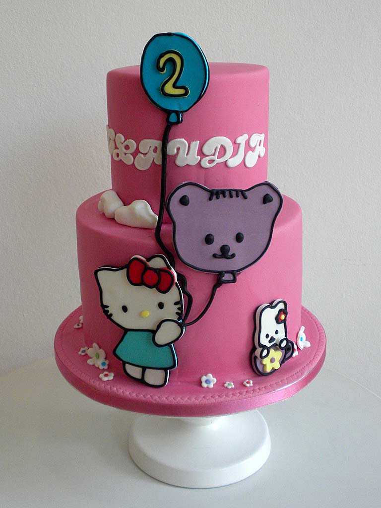 tartas con fondant Hello Kitty
