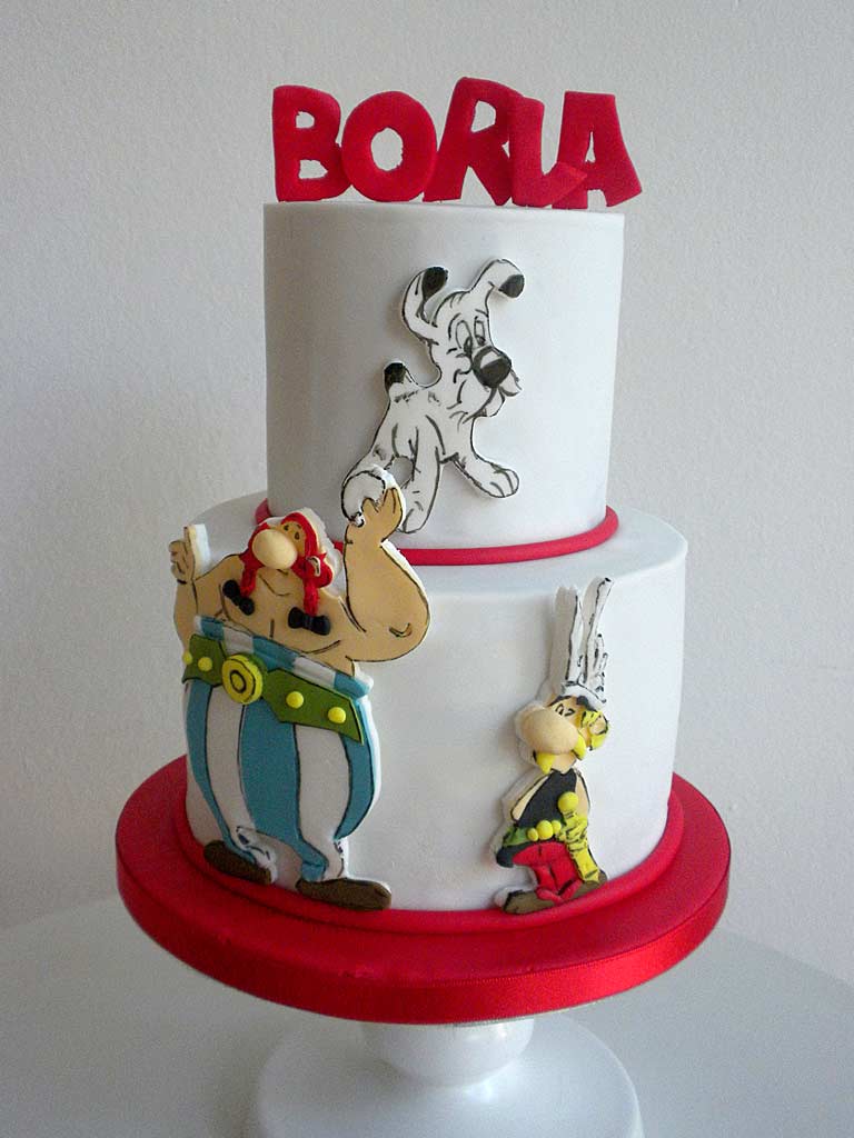 tartas con fondant Astérix