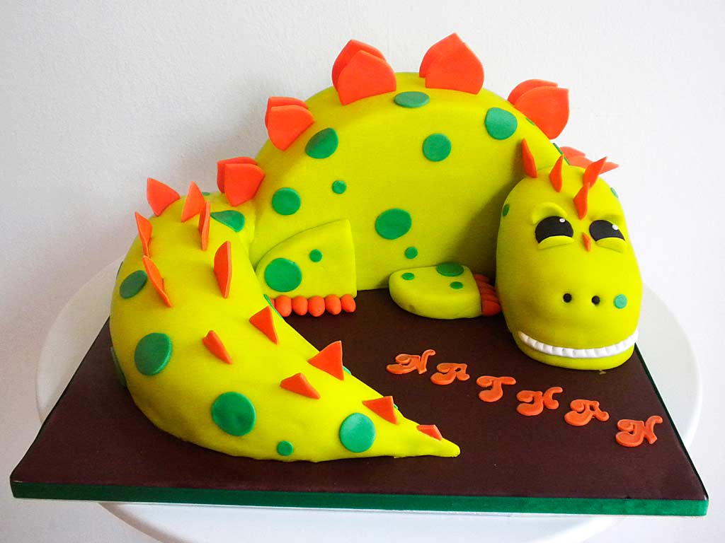 tartas con fondant dinosaurios
