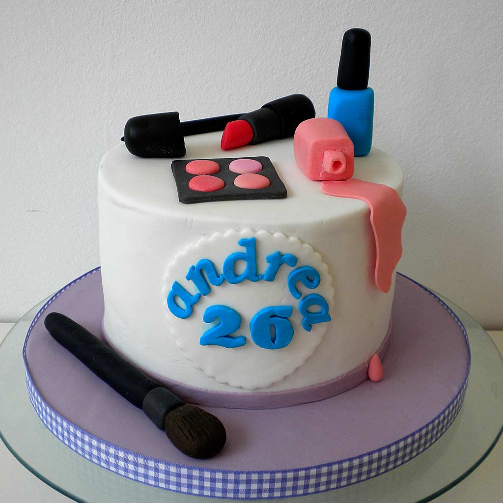 tartas con fondant maquillaje