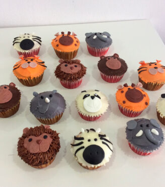 Cupcakes animales de la selva
